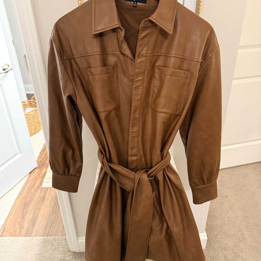 Women's Brown Belted Dress